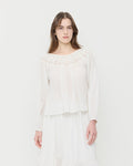 Hattie cotton top in cream and Delaney Skirt in cream cotton.