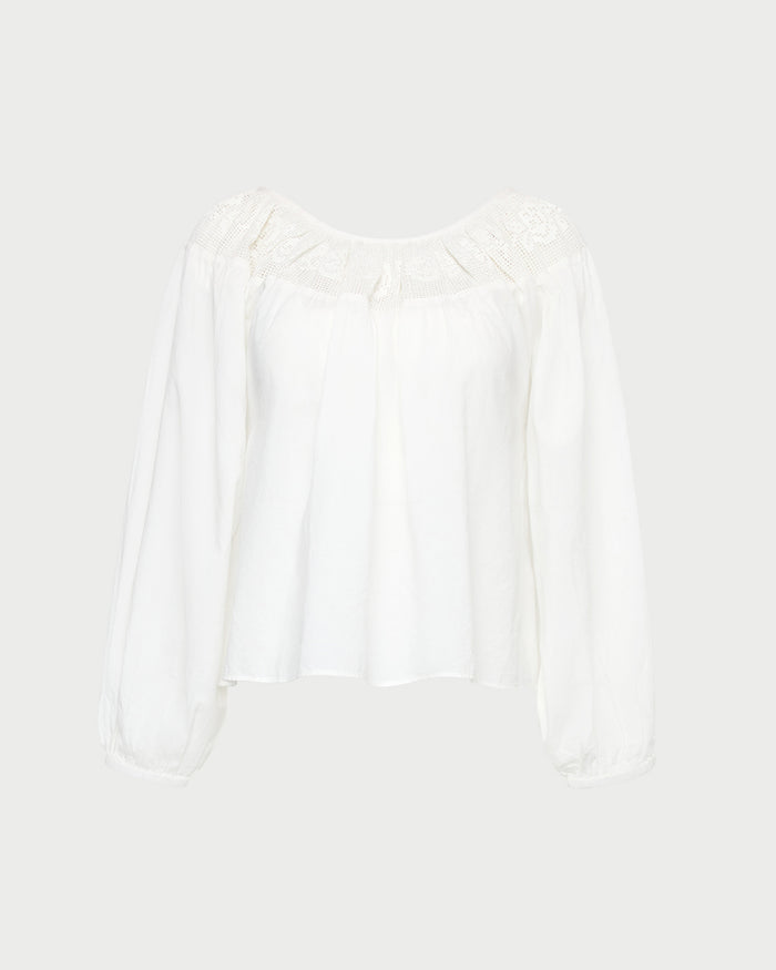 Hattie cotton top in cream.