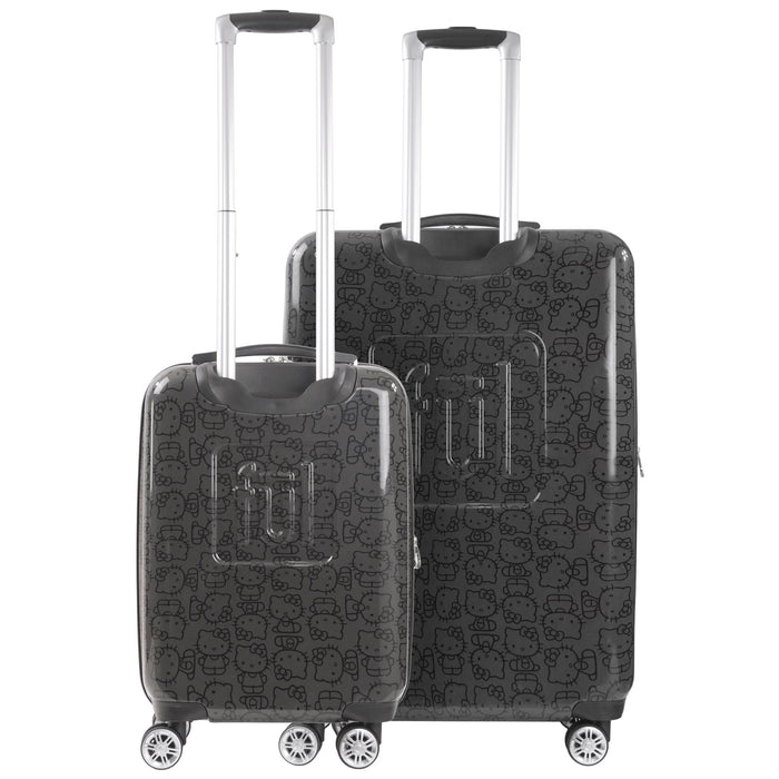 Hello Kitty All Over Print Hard-sided Pink Spinner Luggage 2 pc Set, Black