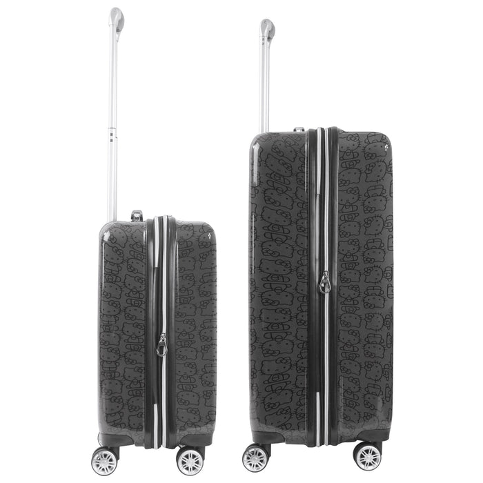 Hello Kitty All Over Print Hard-sided Pink Spinner Luggage 2 pc Set, Black
