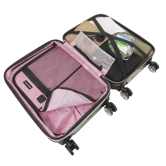 Hello Kitty Pose All Over Print 22 inch Hardsided Luggage Black Carry on Spinner Suitcase interior