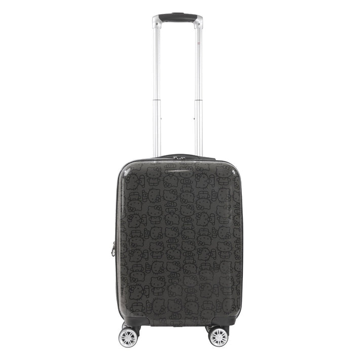 Hello Kitty Pose All Over Print 22 inch Hardsided exterior Luggage Black Carry on Spinner Suitcase
