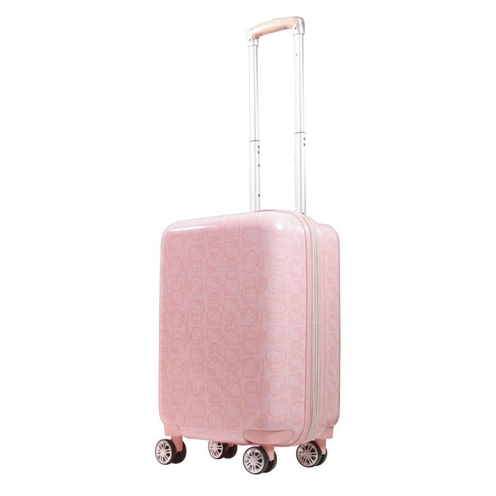 Hello Kitty Pose All Over Print 21" Hardsided Luggage Pink Carry-on Spinner Suitcase
