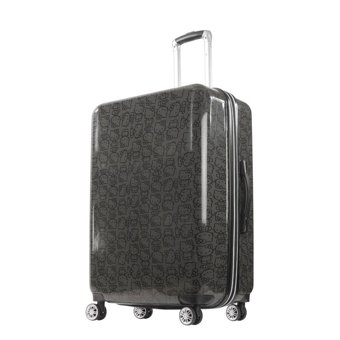 Hello Kitty Pose All Over Print 29.5" Hard-Sided Luggage Black checked spinner suticase
