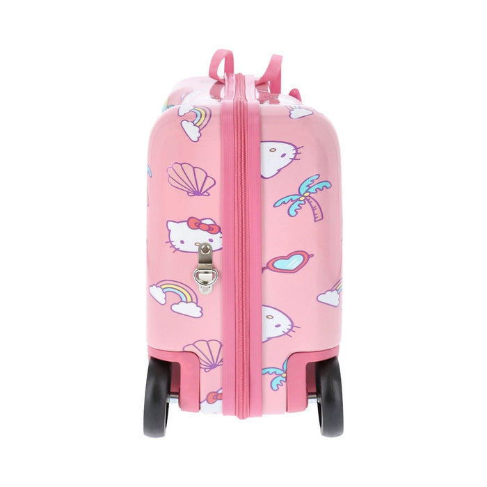 Pink Hello Kitty Summertime ride-on suitcase - 14.5 inch carry-on ride-along rolling luggage for kids