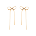 Herringbone Bow Earrings Vermeil Yellow Gold First