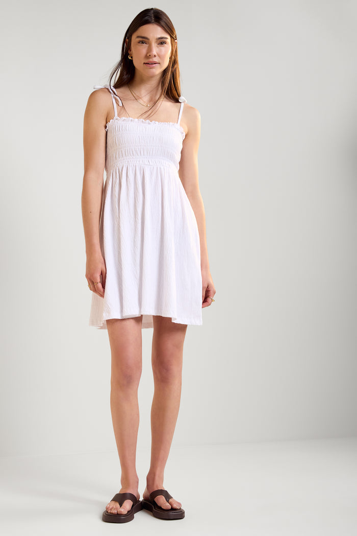Honeycomb Dress with Tied Straps - 2231