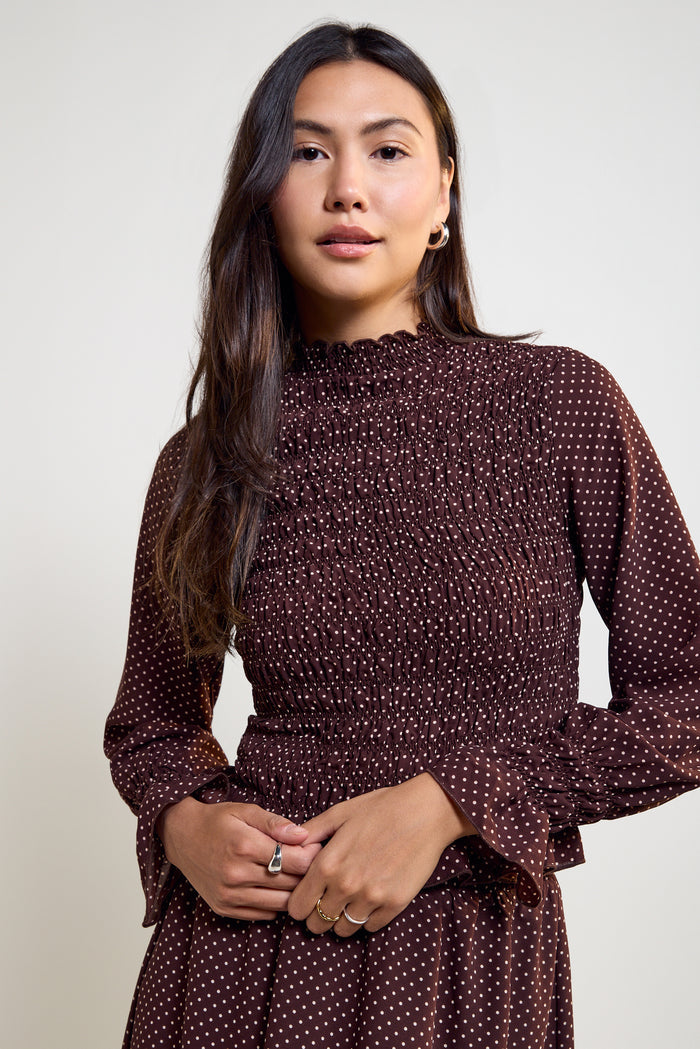 Honeycomb Polka-Dot Blouse - 4111
