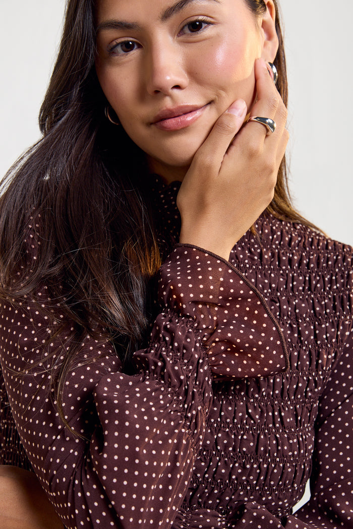 Honeycomb Polka-Dot Blouse - 4111