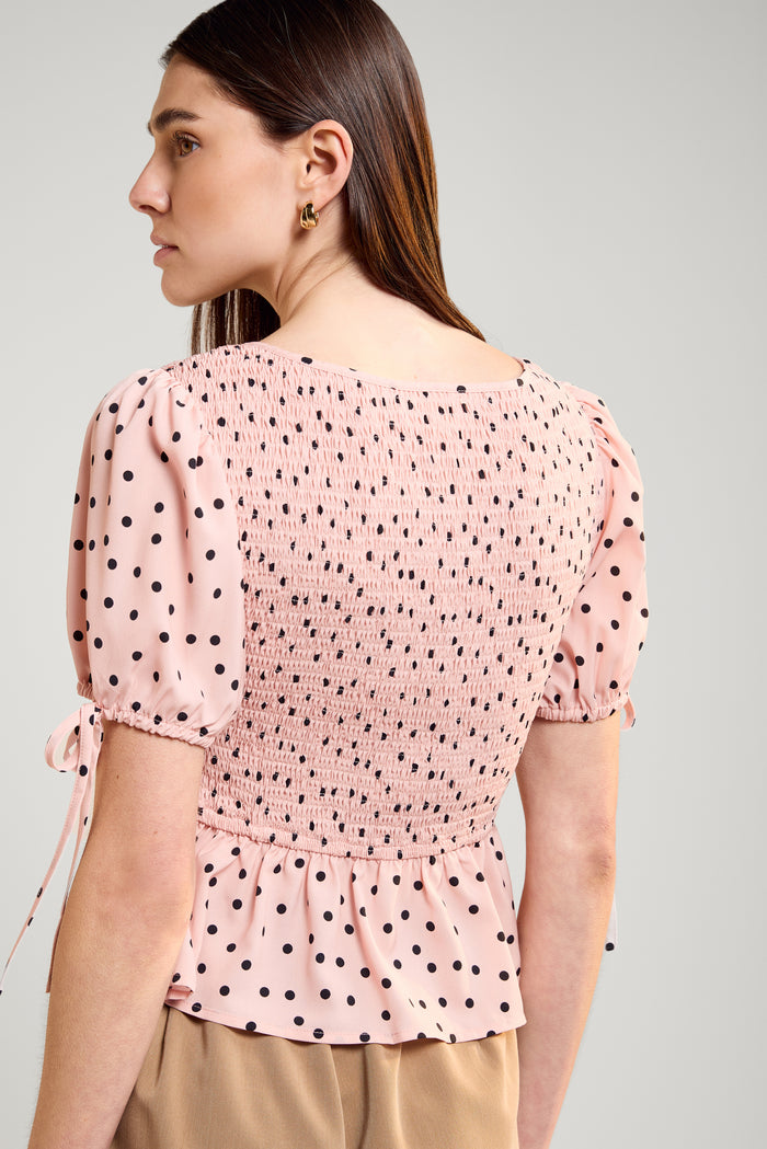 Honeycomb Polka Dot Top - 4106