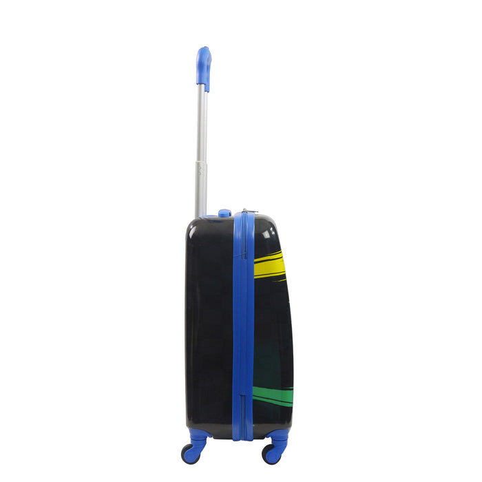 MATTEL Ful Hot Wheels 20.5" Black and Blue Kids Spinner Suitcase Rolling Carry-on Luggage