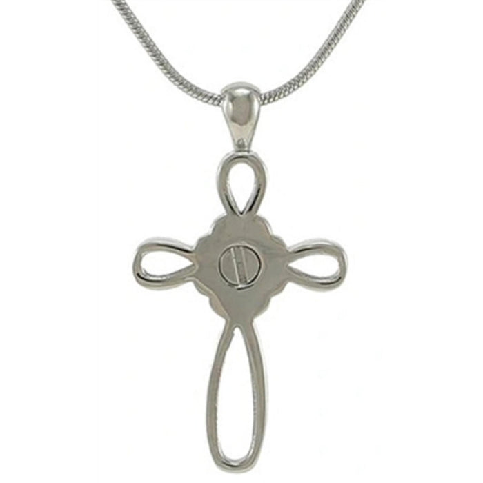 INFINITY CROSS CREMATION PENDANT-PEWTER