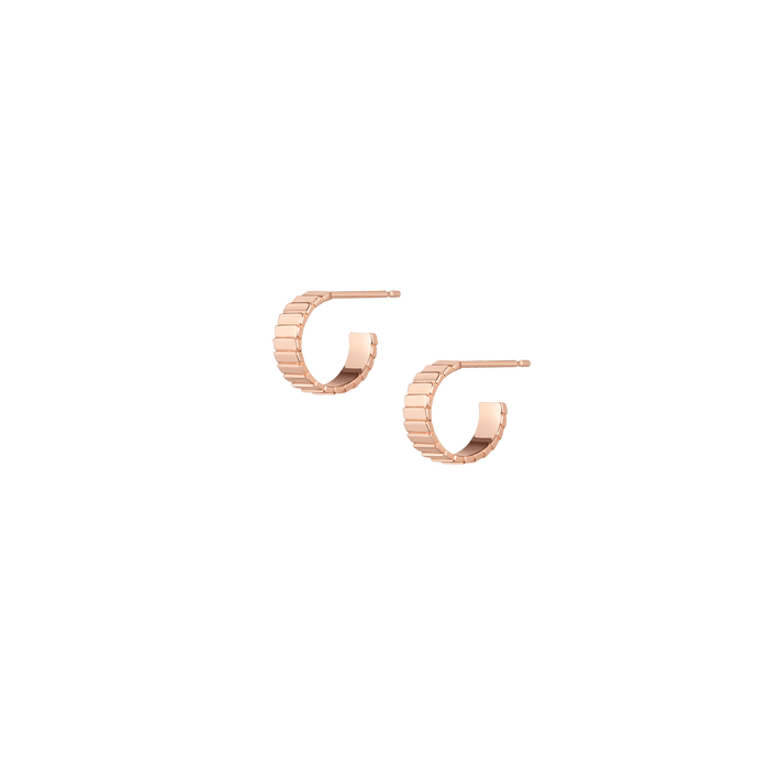 Infinity Gold Huggie Earrings Rose Gold Vermeil 14K Rose Gold 18K Rose Gold First Single | Pair