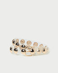 Issa Clear/Champagne Studded Belt in clear plastic with champagne stud accents.
