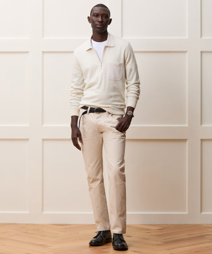 Italian Cashmere Half-Zip Sweater Polo