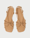 Karly Dune Leather Strappy Sandal in dune nappa leather.