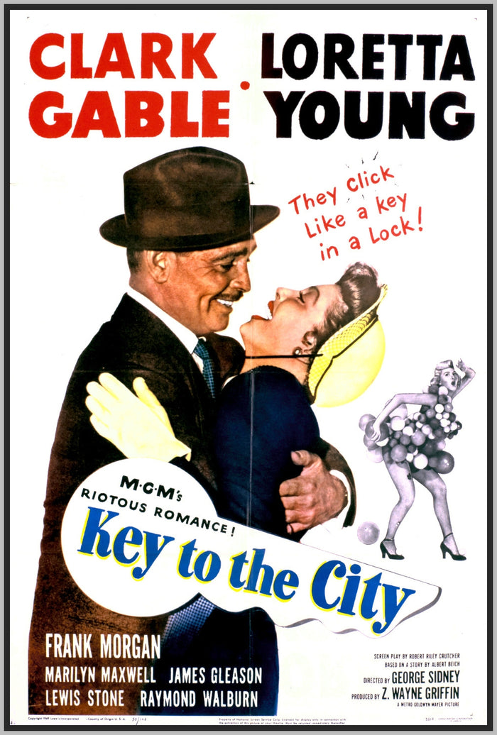 KEY TO THE CITY - COLORIZED - 1950 - CLARK GABLE - RARE DVD