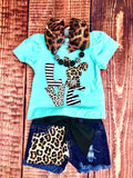 Kids Leopard Block Shorts