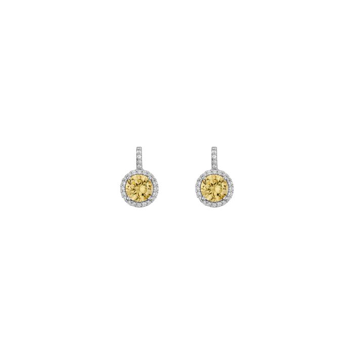 Lab Grown Canary Edwardian Earrings Vermeil White Gold First
