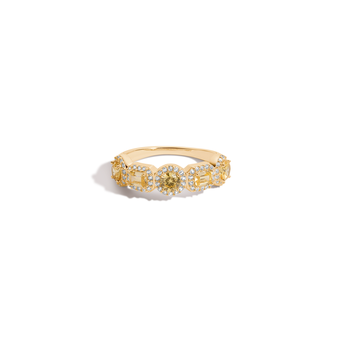 Lab Grown Canary Edwardian Ring Vermeil Yellow Gold First