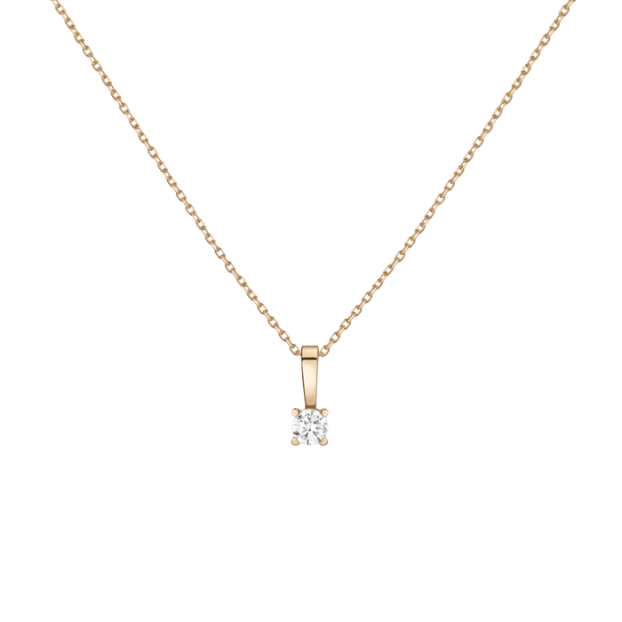 Diamond Solitaire Pendant 14k Yellow Gold 0.50ct Lab-grown Natural First