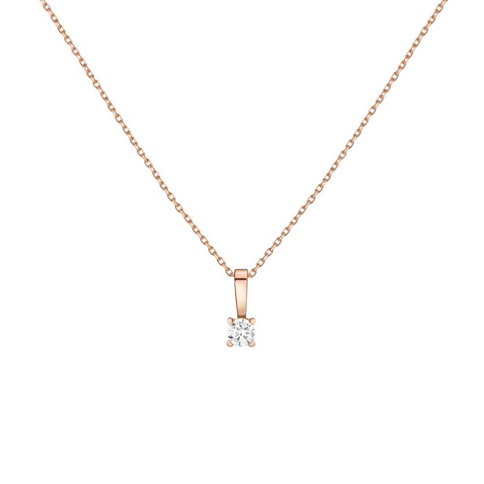 Diamond Solitaire Pendant 14k Rose Gold 0.50ct Lab-grown Natural First