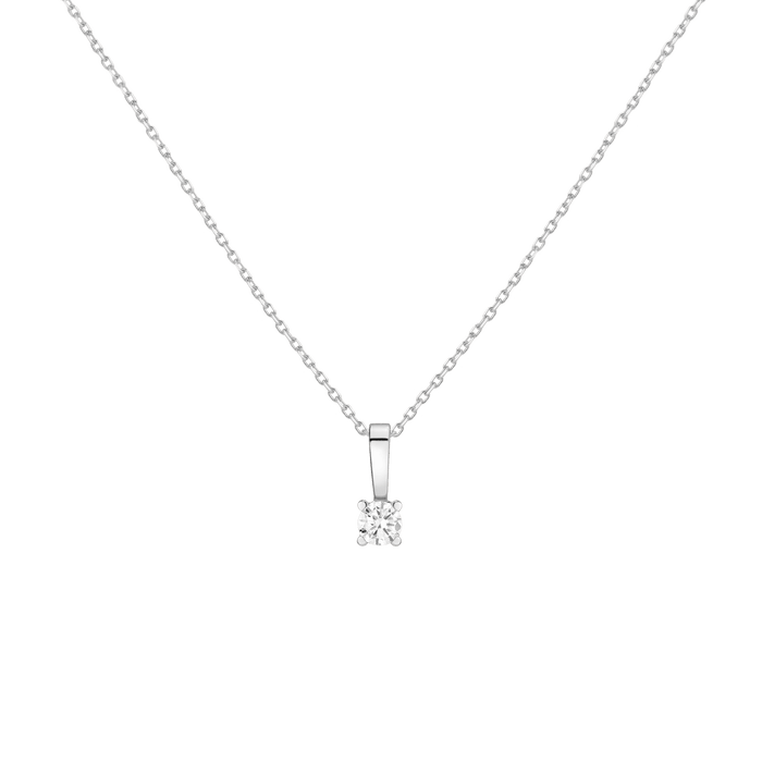 Diamond Solitaire Pendant 14k White Gold 0.50ct Lab-grown Natural First