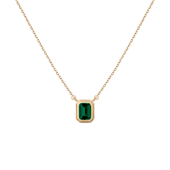 Emerald Heirloom Necklace Vermeil 14k 18k Yellow Gold First