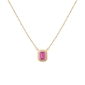 Lab Grown Pink Sapphire Heirloom Necklace Vermeil 14k 18k Yellow Gold First