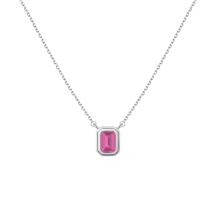 Lab Grown Pink Sapphire Heirloom Necklace Vermeil 14k 18k White Gold First