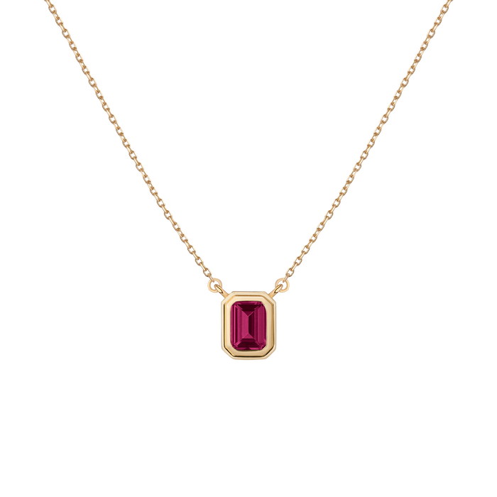 Lab Grown Red Ruby Heirloom Necklace Vermeil 14k 18k Yellow Gold First
