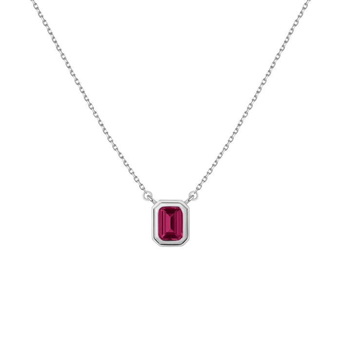 Lab Grown Red Ruby Heirloom Necklace Vermeil 14k 18k White Gold First