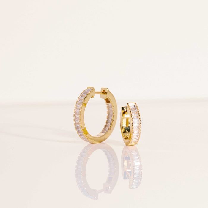 Flatlay Model two old hoop earrings with diamonds