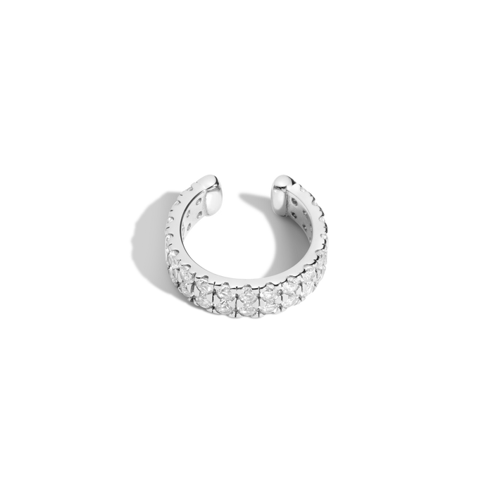 Lab Grown White Sapphire Double Ear Cuff Vermeil White Gold First