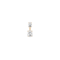 Lab Grown White Sapphire Ear Jacket Vermeil Yellow Gold Oval Top Oval Bottom