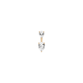 Lab Grown White Sapphire Ear Jacket Vermeil Yellow Gold Pear Top Pear Bottom