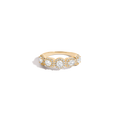 Lab Grown White Sapphire Edwardian Ring Vermeil Yellow Gold First