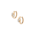 Lab Grown White Sapphire Ellipse Earrings Vermeil Yellow Gold First