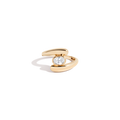 Lab Grown White Sapphire Ellipse Ring Vermeil Yellow Gold First