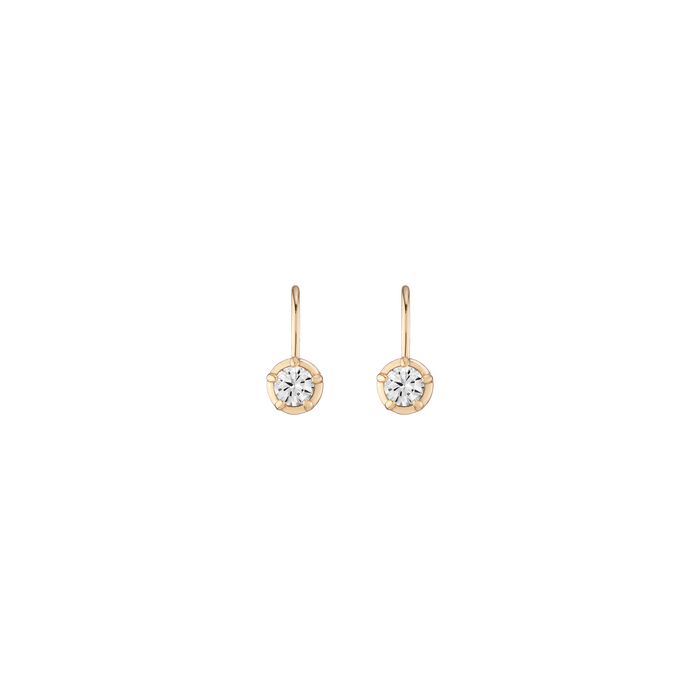 Lab Grown White Sapphire Georgian Drop Earrings Vermeil Yellow Gold First