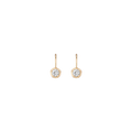 Lab Grown White Sapphire Georgian Drop Earrings Vermeil Yellow Gold First