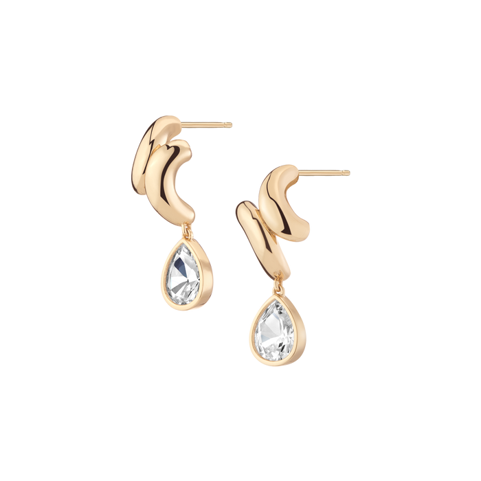 Vintage Pear Drop Earrings Vermeil Yellow Gold