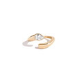Lab Grown White Sapphire Pear Ellipse Ring Vermeil Yellow Gold First