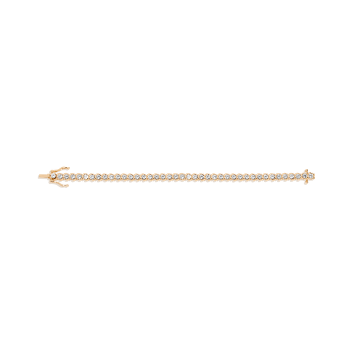 Lab Grown White Sapphire Vintage S Tennis Bracelet Vermeil Yellow Gold 6in 6.5in 7in 7.5in