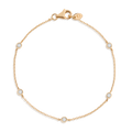 Lab Grown White Sapphire Station Bracelet Vermeil Yellow Gold 6in 6.5in 7in First
