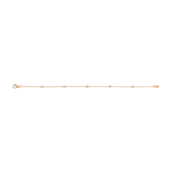 Lab Grown White Sapphire Station Bracelet Vermeil Yellow Gold 6in 6.5in 7in