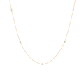 Lab Grown White Sapphire Station Necklace Vermeil Yellow Gold 16in 18in First