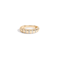 Lab Grown White Sapphire Striped Matrix Ring Vermeil Yellow Gold First