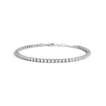 Lab Grown White Sapphire Tennis Anklet Vermeil White Gold First