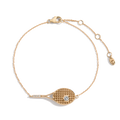 Lab Grown White Sapphire Tennis Racket Bracelet Vermeil Yellow Gold 7.5in First